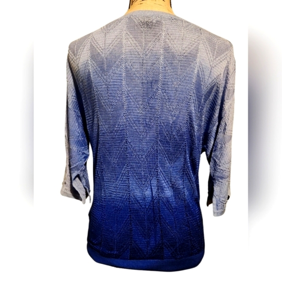 WHBM Blue Ombré Knit Blouse - Picture 5 of 11